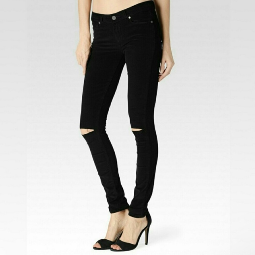PAIGE Black Destructed MARGOT Ultra Skinny Jeans Ladies 27 $189